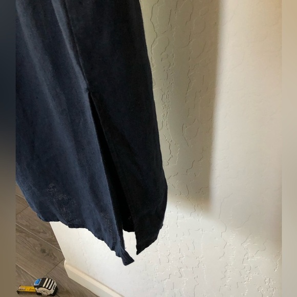 Marisa|Navy sleeveless midi dress with side slit and bow front detail•••small - Picture 8 of 13